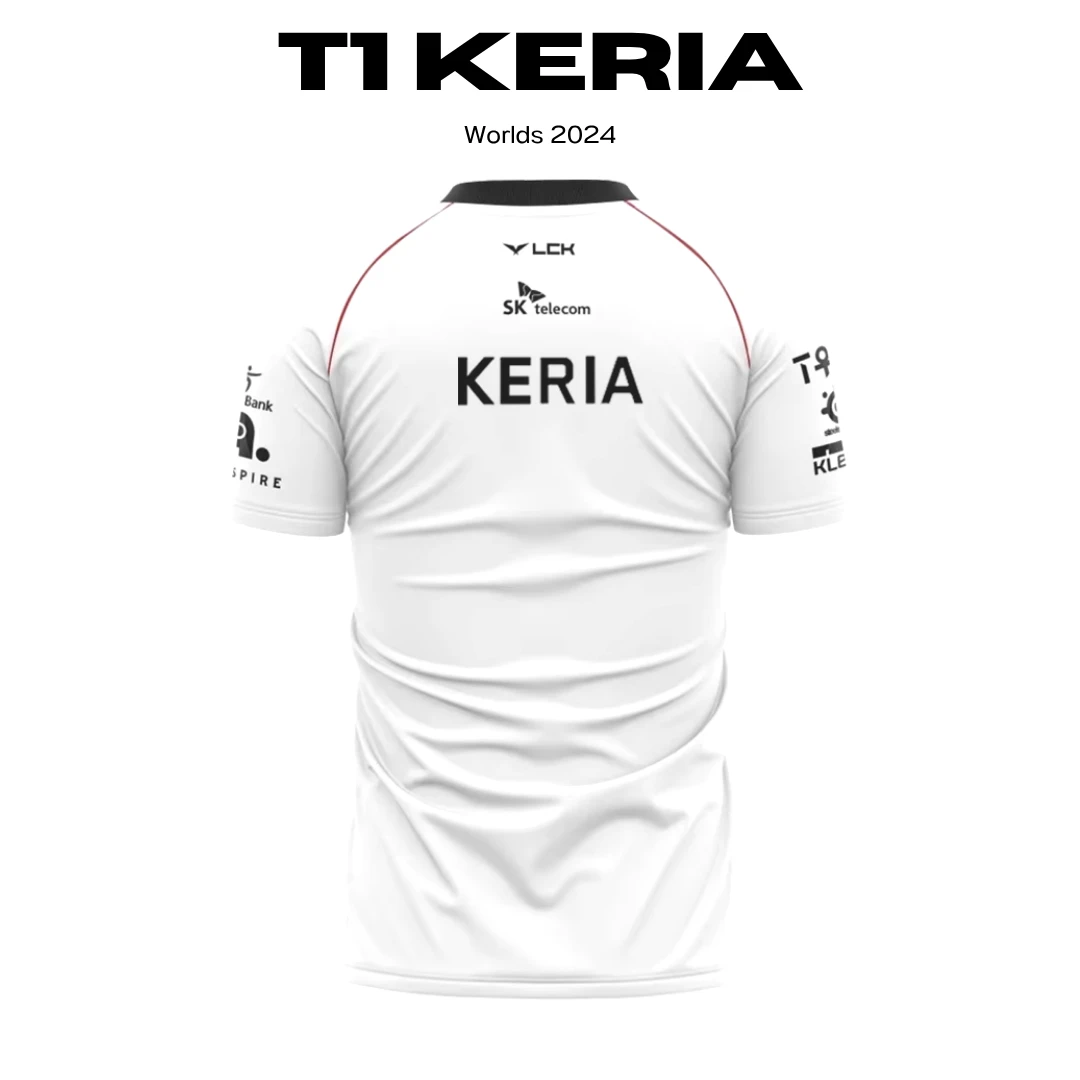 Camiseta T1 Keria Worlds 2024, espalda con el nombre KERIA
