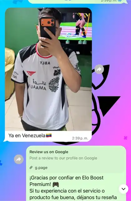 Captura de WhatsApp: Con su camiseta de Venezuela