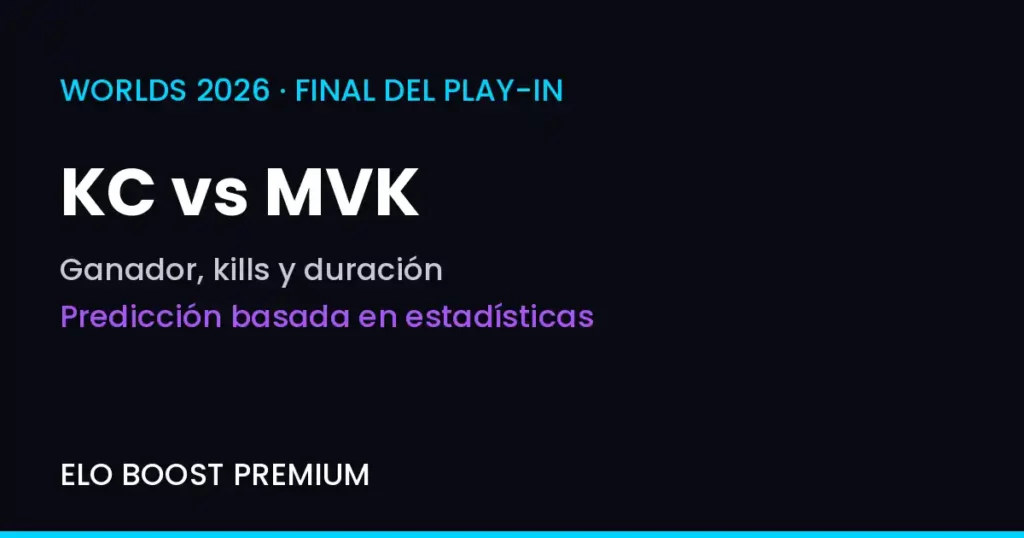 Final del Play-In Worlds 2026: KC vs MVK, predicción de ganador, kills y duración